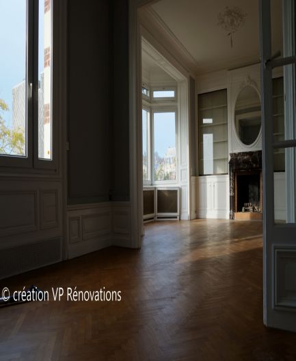 rénovation parquet brut + Maître en couleur maison de Maître St Adresse