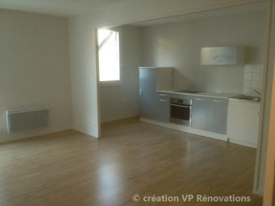 rénovation cuisine + pose de parquet flottant appartement Lillebonne